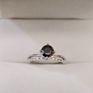 Genuine Moissainite 1 carat ring white gold plated adjustable back fits size6-12